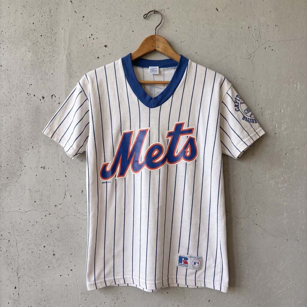 Russell Athletic New York Mets Pinstripe Baseball Jersey Size S White